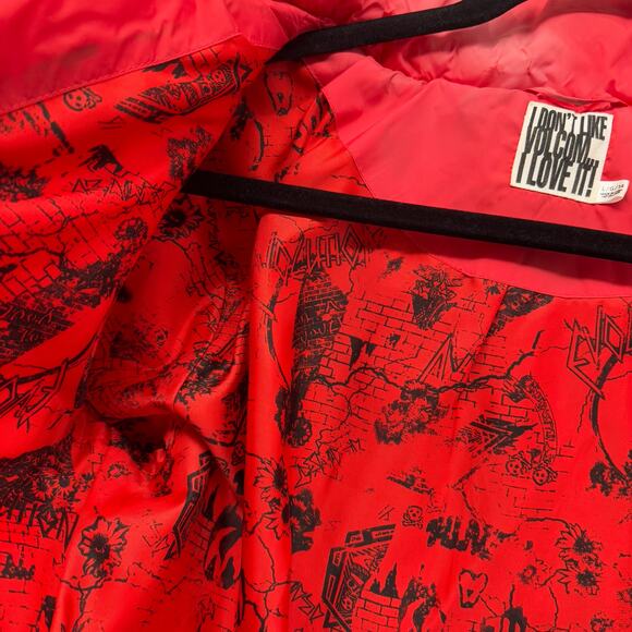 Volcom Hot Mittes Long Puffer Jacket 3/4 Length Large 14 Faux Fur Hood Red - Picture 9 of 14